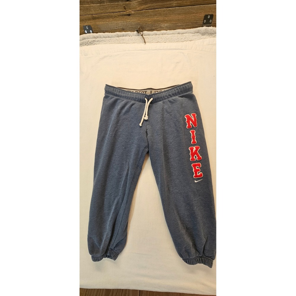 VTG.Nike Athletic Dept Women Blue Heathered Varsity Logo Sweatpants XS